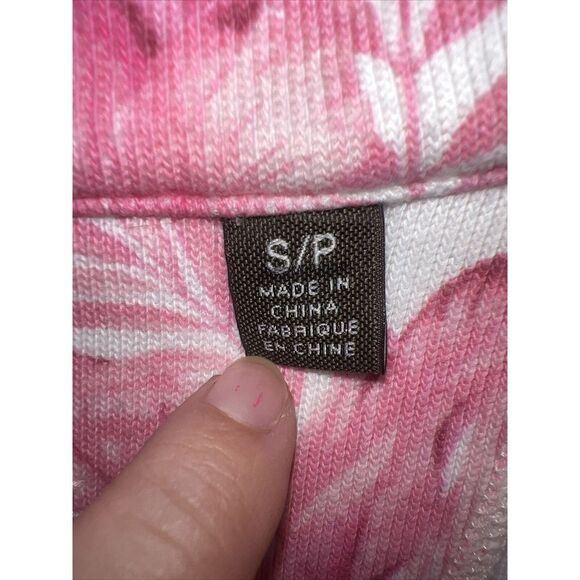 Tommy Bahama Pink Tropical Floral 1/4 Zip Up Pullover Jacket Women's Size Small - Picture 2 of 7